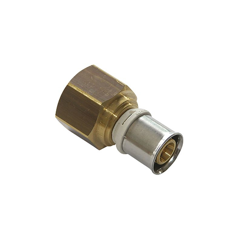 Fixed female multilayer brass fitting 15x21/16 mm, lead-free
