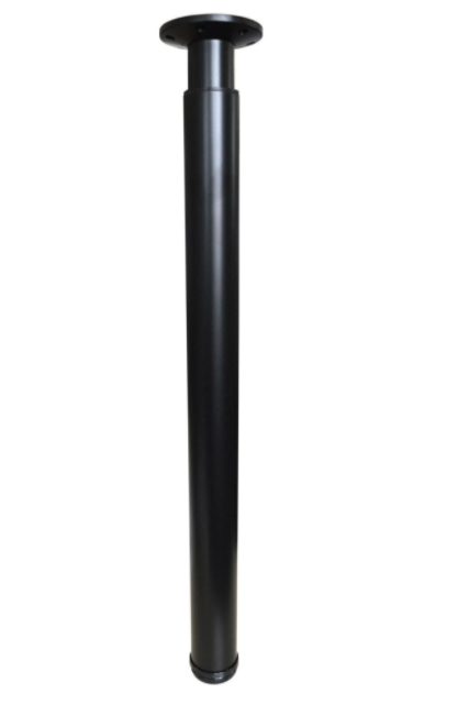 Adjustable cylindrical table, bar and worktop leg from 700 to 1100 mm in black aluminum