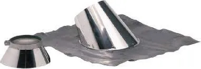 30° to 45° stainless steel flashing with D.125 collar
