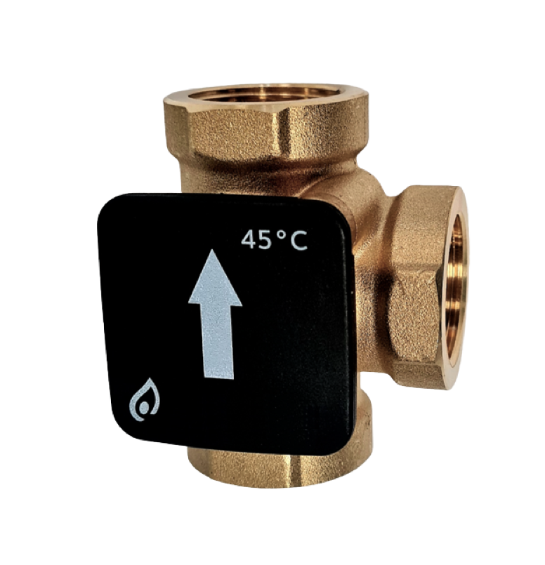 Thermal valve 45°C brass female 26x34 (1"), 3 ways