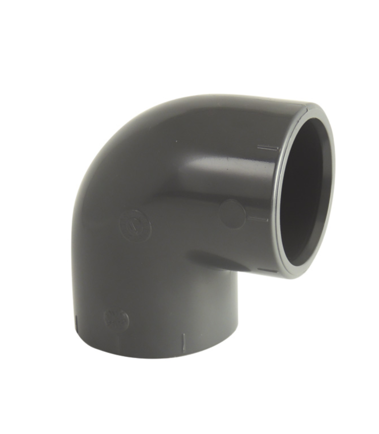 Curva a pressione in PVC 90° diametro 25 mm, femmina