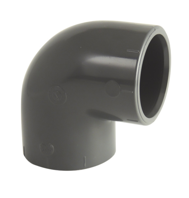 PVC pressure elbow 90° diameter 50 mm, female