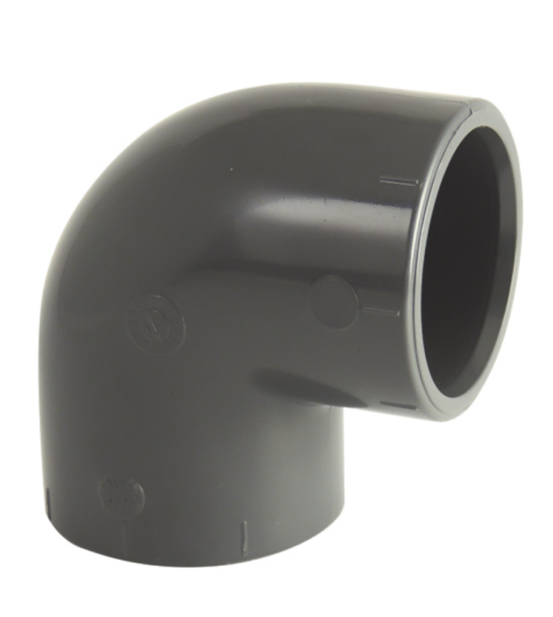 Codo de presión de PVC 90° diámetro 75 mm, hembra