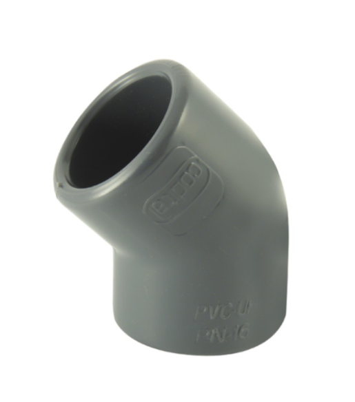 PVC pressure elbow 45° diameter 40 mm, female