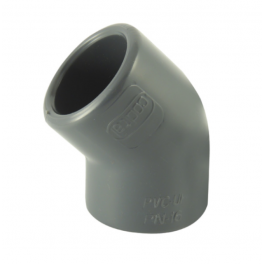 PVC pressure elbow 45° diameter 50 mm, female - CODITAL - Référence fabricant : 5005041005000