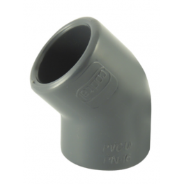 PVC pressure elbow 45° diameter 63 mm, female - CODITAL - Référence fabricant : 5005041006300