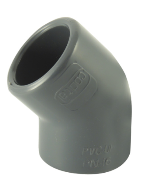 PVC pressure elbow 45° diameter 63 mm, female