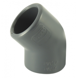 PVC pressure elbow 45° diameter 75 mm, female - CODITAL - Référence fabricant : 5005041007500