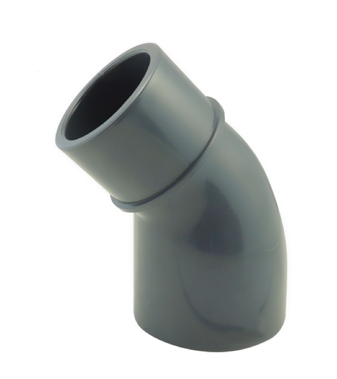 PVC pressure elbow 45° diameter 50 mm, female male