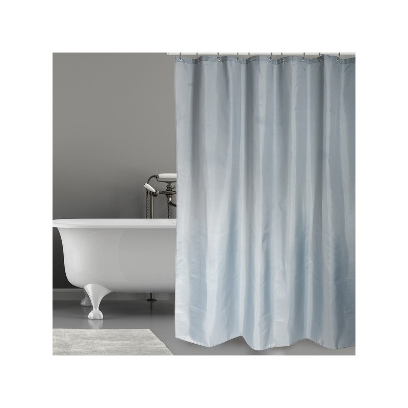 Cortina de ducha de poliéster gris claro 180 x 200 cm