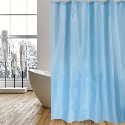 Cortina de ducha de poliéster azul 180 x 200 cm
