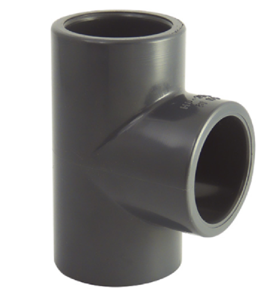 Tee di pressione in PVC a 90° diametro 40 mm, 16 bar
