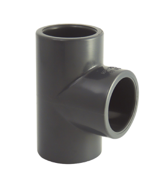 Tee di pressione in PVC a 90° diametro 32 mm, 16 bar