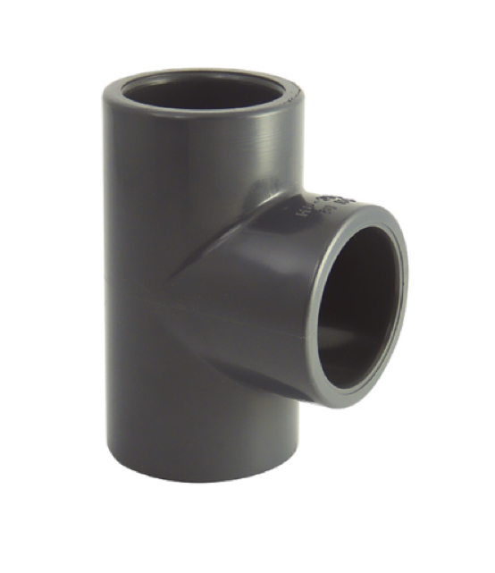 Tee di pressione in PVC a 90° diametro 25 mm, 16 bar