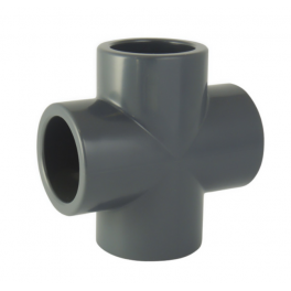 Cross PVC pressure diameter 50 mm to glue - CODITAL - Référence fabricant : 5005180005000