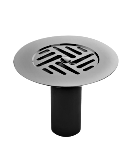 Daisy grate shower drain, including drip tube, diameter 85 mm, stainless steel