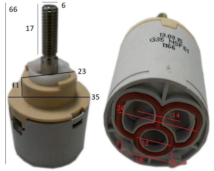 35mm diameter ceramic cartridge