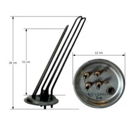Résistance thermoplongeuse ancien modèle 2400W, diamètre 110