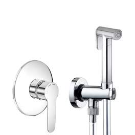 Concealed hygienic toilet shower pack with NEW DAY mixer, chrome - Ondyna Cristina - Référence fabricant : XND11850