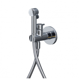 Wall-mounted hygienic toilet shower kit with concealed mixer tap, chrome - Ondyna Cristina - Référence fabricant : WJ67051