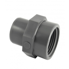 50 mm male PVC pressure fitting, 50x60 female screw fitting - CODITAL - Référence fabricant : 5005950505000