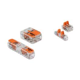 Set of 5 terminals and 5 conductors with inclined lever, 2 rigid and flexible entries, 4mm² WAGO - DEBFLEX - Référence fabricant : 704914