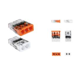 Set of 10 2-input and 10 3-input terminals without levers, rigid and flexible, 4 mm² WAGO - DEBFLEX - Référence fabricant : 704916