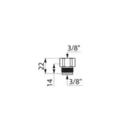 Fitting with non-return valve for fm 3/8 mixer (the pair)