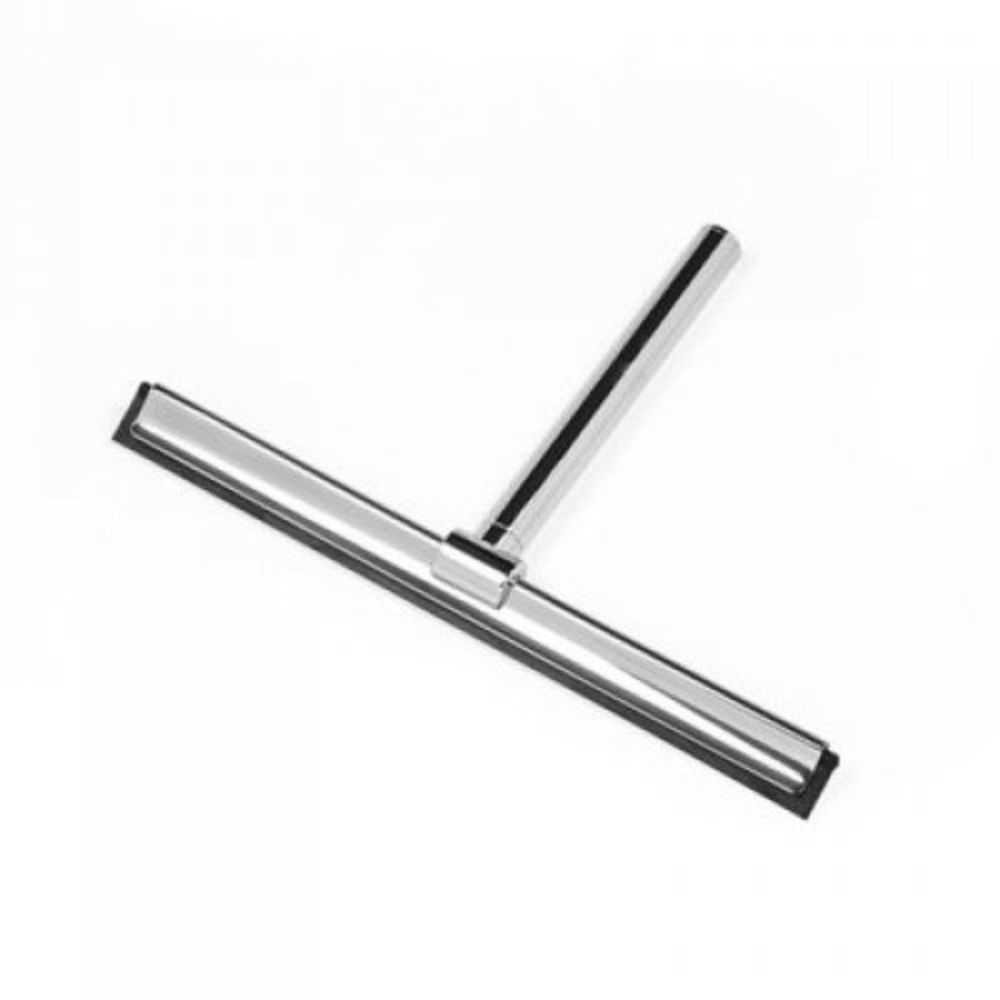 Chrome plated brass shower squeegee and rubber