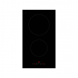 Domino 2 feux vitrocéramique noir à commandes sensitives, 29x52 cm - nord inox - Référence fabricant : DV2500