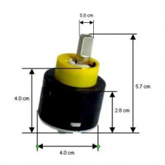 Cartouche céramique Ø40 mm pour mitigeur évier Nobili Adesio Luxor
