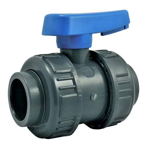 Pool ball valve, double union diameter 50 mm