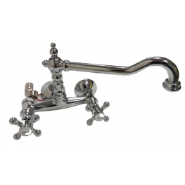 STYLE wall-mounted sink mixer with retro chrome swivel spout - PF Robinetterie - Référence fabricant : 7014A