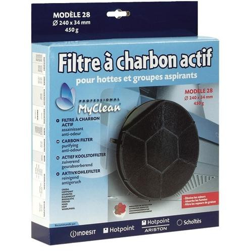 Charcoal filter for INDESIT hood Ø.240 mm model 28