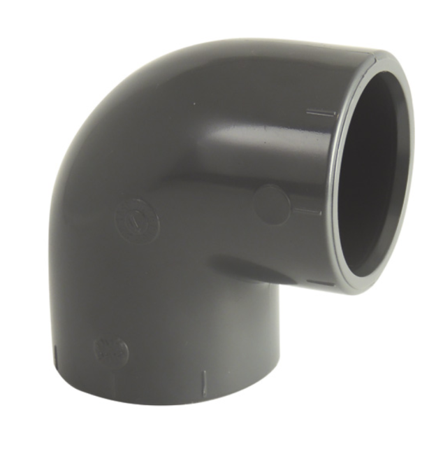 90° female PVC pool pressure elbow diameter 63 mm