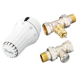 Thermostatic kit including head, valve and adjustment tee.