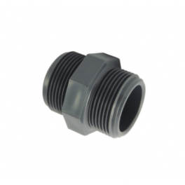 Double male PVC pressure nipple 15x21 (1/2") - CODITAL - Référence fabricant : 5005880150000