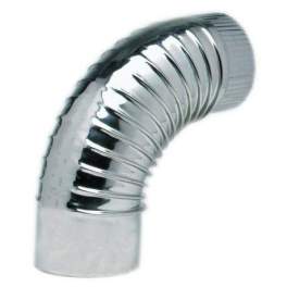 EQ 90° pleated elbows, stainless steel, D.83 - TEN tolerie - Référence fabricant : 362830