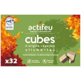 Active fire starter wood vegetable wax 32cubes - Actifeu - Référence fabricant : 578428