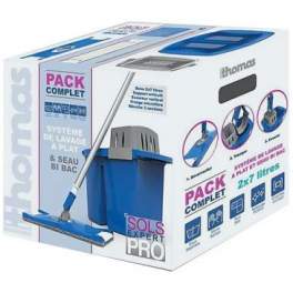 Flatbed floor washing kit with double bucket - THOMAS - Référence fabricant : 311655