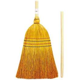 Straw broom 4 wires with wooden handle - THOMAS - Référence fabricant : 523944