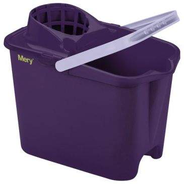 Rectangular bucket 14l + wringer lilac