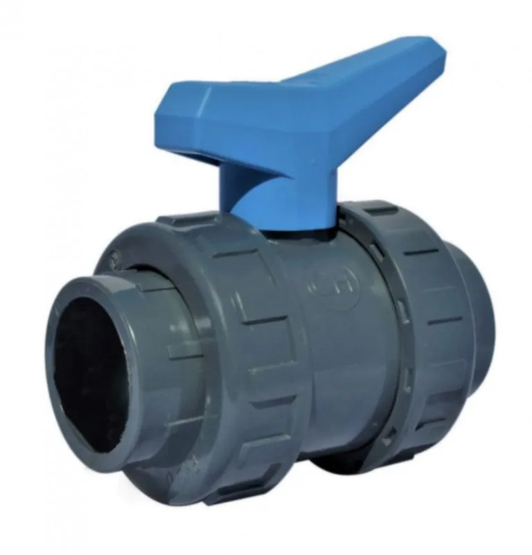 PVC-U drukgebonden kogelkraan, diameter 75, 16 bar