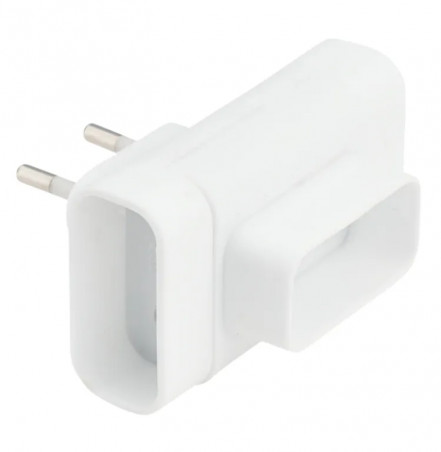 2 white round sockets with earth connection
