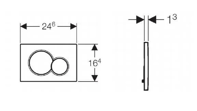 Geberit Sigma01 tweeknops WC-bedieningsplaat, verchroomd ABS