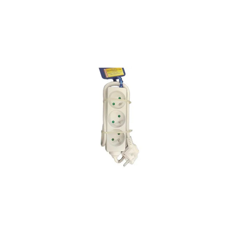 White 3-socket block