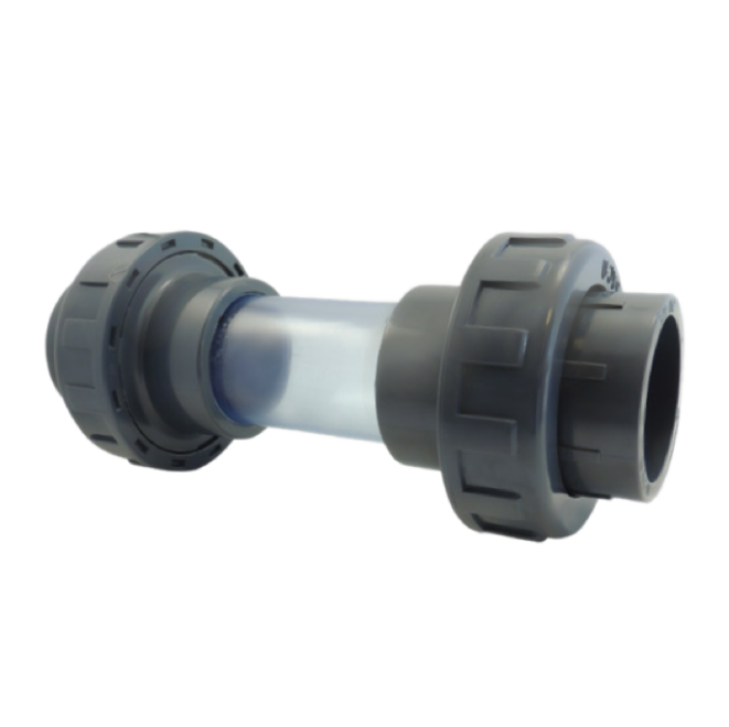Flow indicator for PVC pressure double union female 50 mm