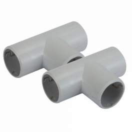 T para tubo IRO de 25 mm de diámetro, gris, 2 uds. - DEBFLEX - Référence fabricant : 429436