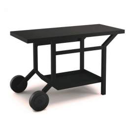 Schwarzer Rolltisch für Plancha - Forge Adour - Référence fabricant : TRAN
