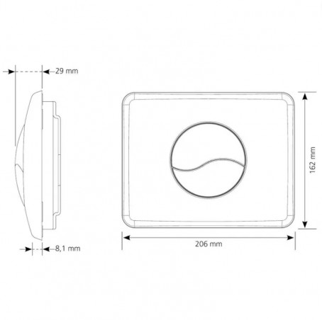  Siamp Verso 800 Control Plate Glossy Chrome